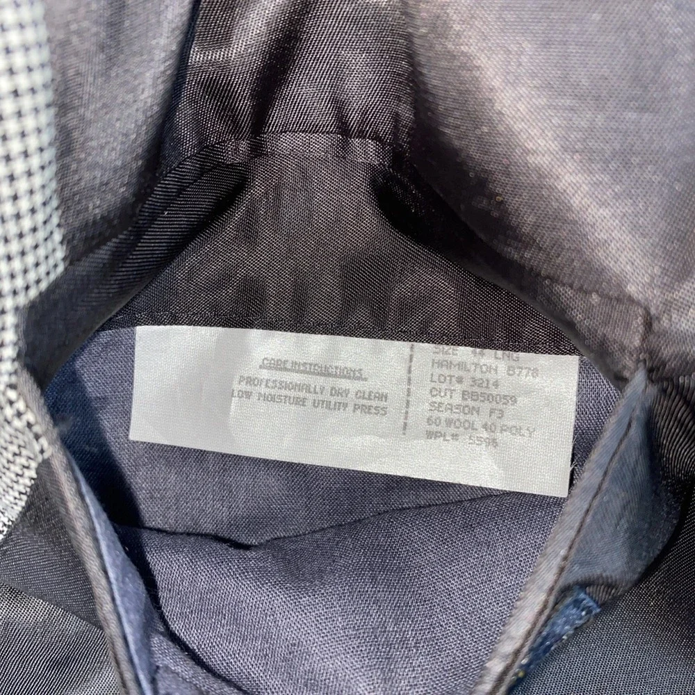 Brooks Brothers Sport Blazer Mens 44L Gray Houndstooth Wool Blend USA SeasonF3
